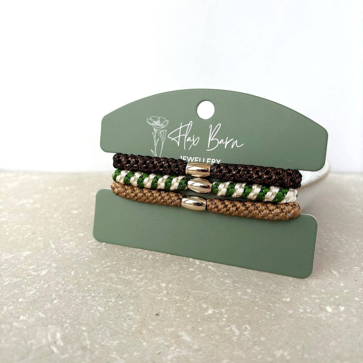 "Woodland Spice" Pack of 3 Elasticated Cord Hairbands