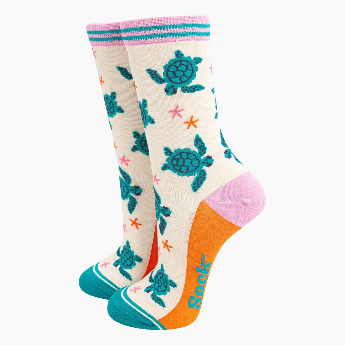 Sea Turtle Bamboo Socks in Cream: UK 3-7 | EU 36-40 | US 5-9