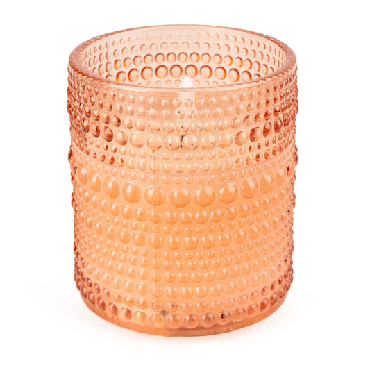 LED Candle Embossed Glass - Terracotta 6PK