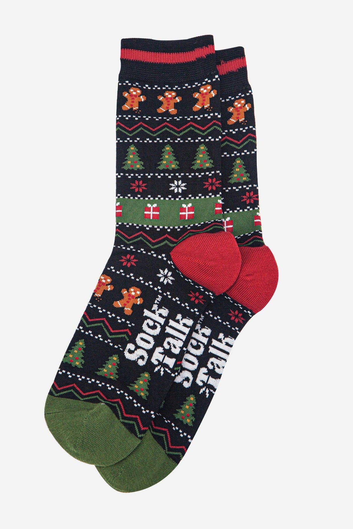 Men's Bamboo Socks - Black/Khaki, Gingerbread Fair Isle: UK 7-11 | EU 40.5-46 | US 8-12