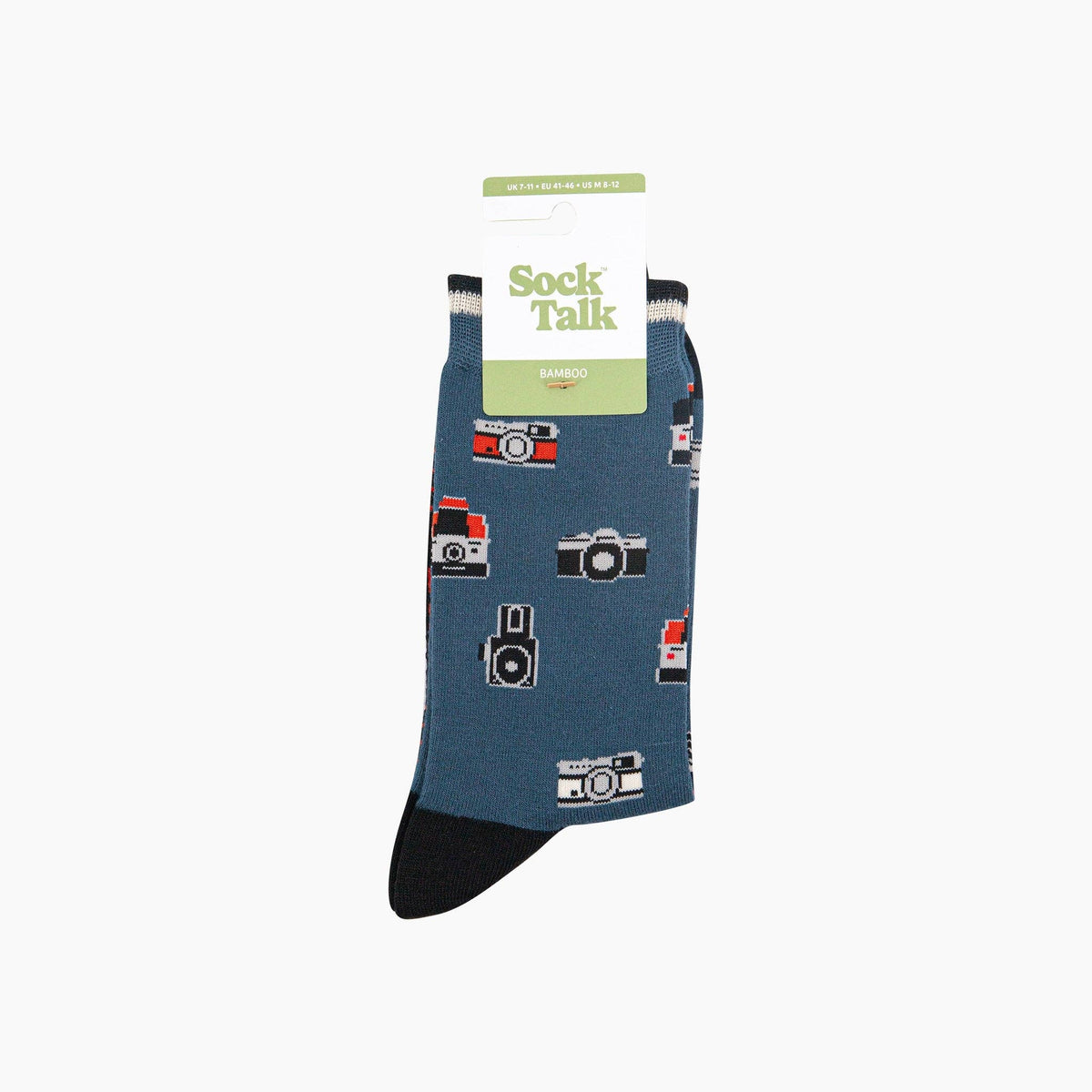 Vintage Camera Bamboo Socks in Teal: UK 7-11 | EU 40.5 -46 | US 8-12