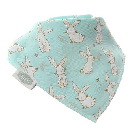 Bunnies on Mint bib