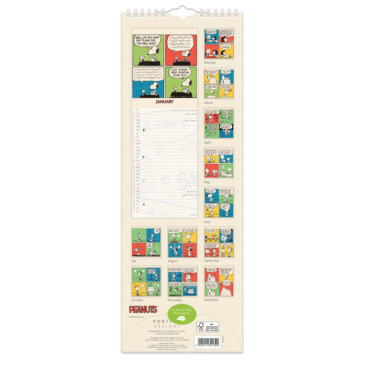 Peanuts 2027  Slim Calendar