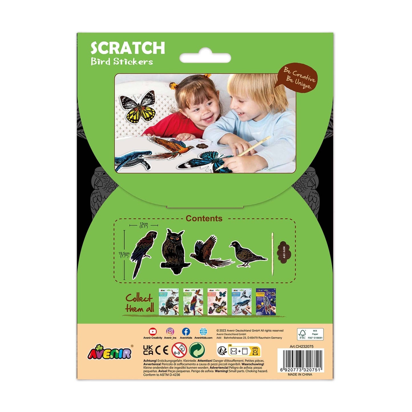 Scratch Bird Stickers