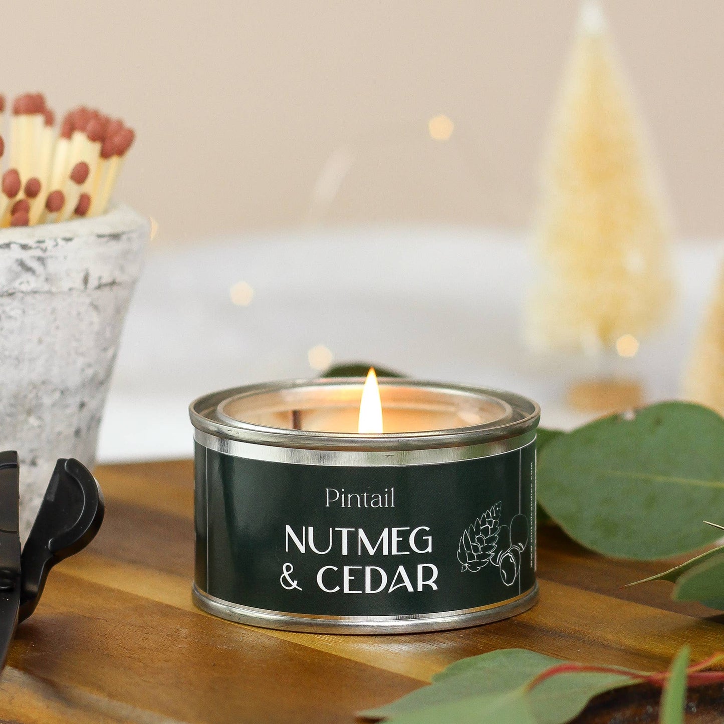 Nutmeg & Cedar Paint Pot Candle I Christmas Candle (Pack of 6)