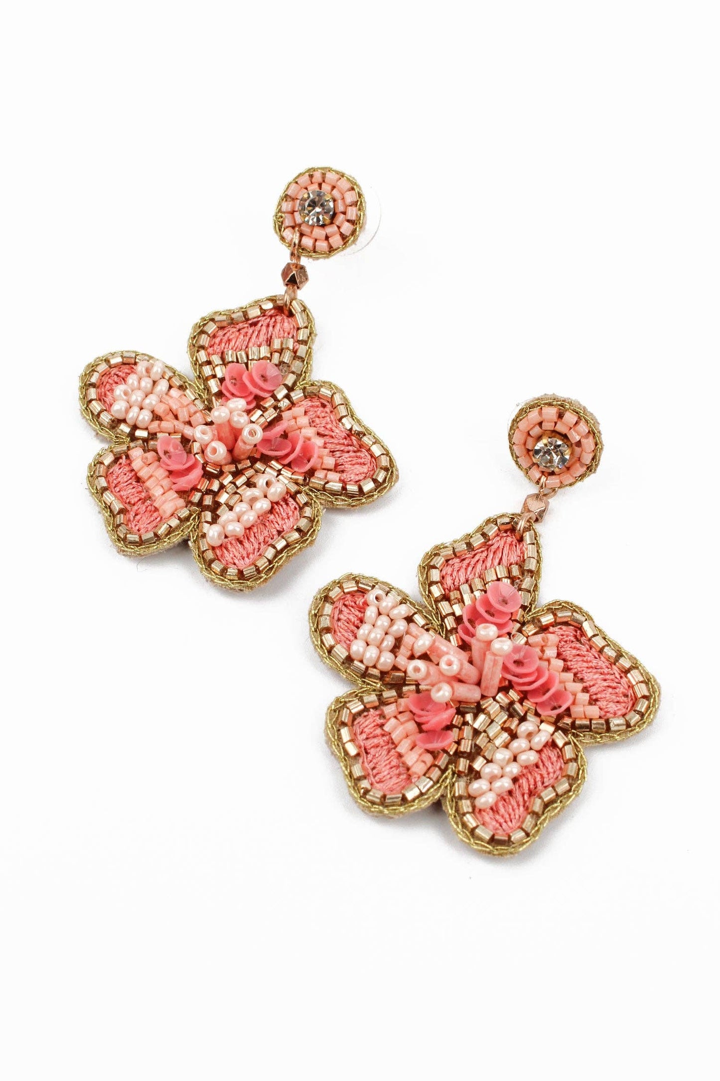 PEACH FLOWER EARRING
