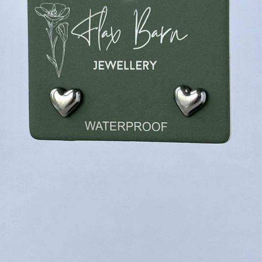 Tarnish Resistant Heart studs: Silver