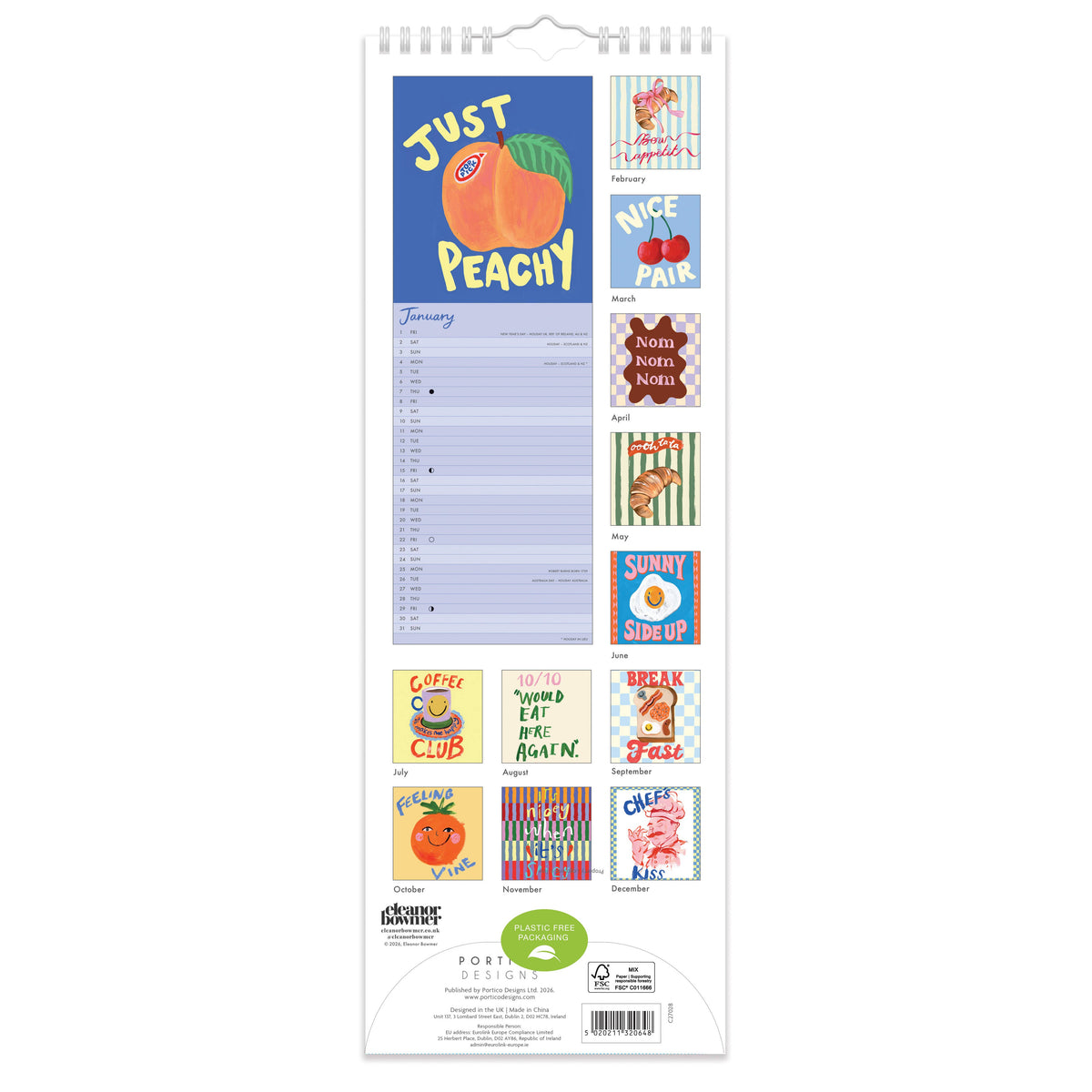 Eleanor Bowmer 2027 Food Slim Calendar