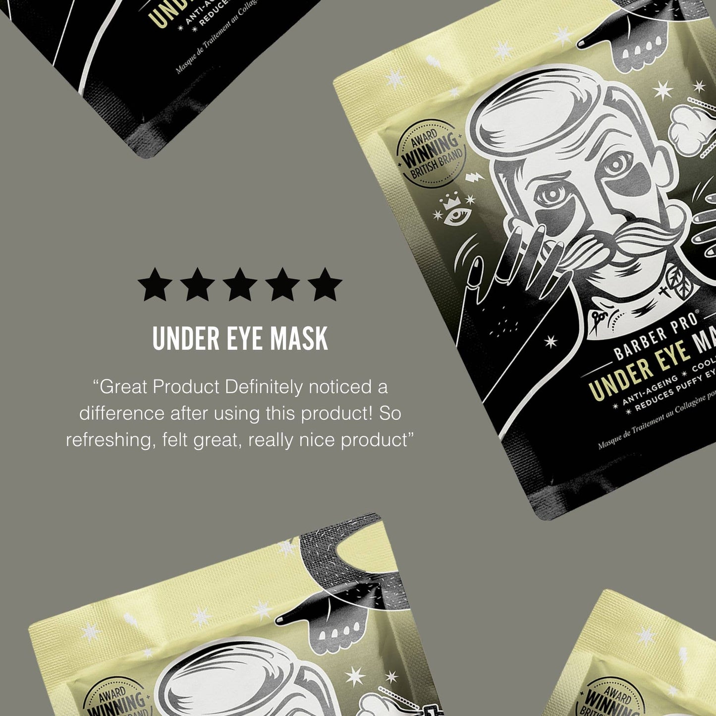 Sale - BARBER PRO Under Eye Mask - 3 pairs in a pouch!