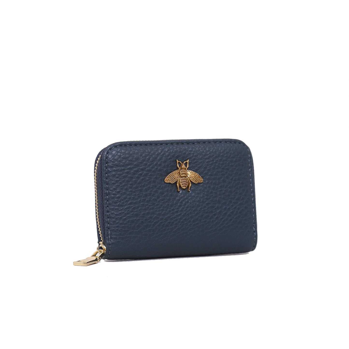 KB11 RFID Zip Card Holder with Bee Detail: Gray
