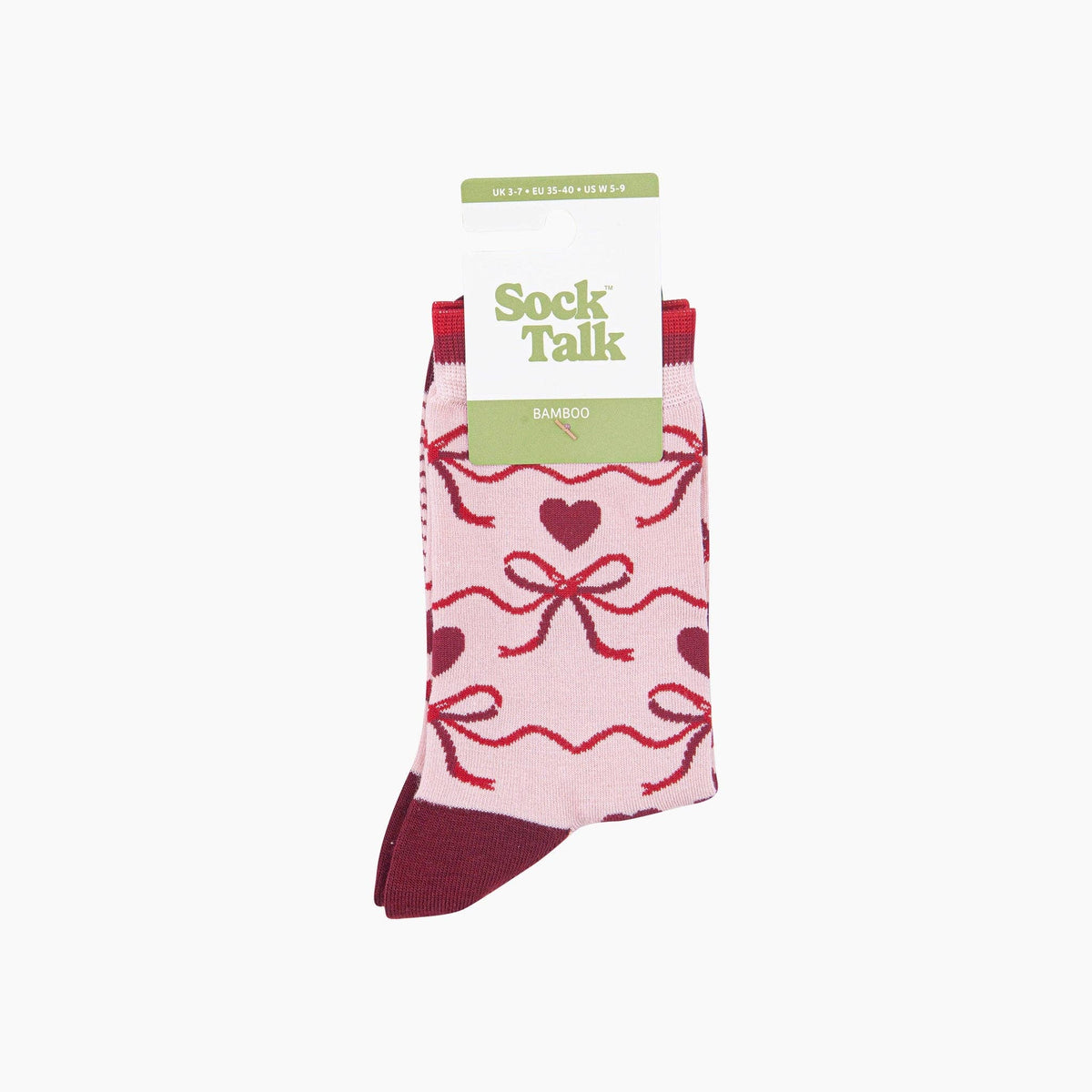 Ribbon Bow Women's Bamboo Socks in Soft Pink: UK 3-7 | EU 36-40 | US 5-9