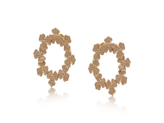 OPHELIA WREATH  MATTE METAL EARRINGS: GOLD