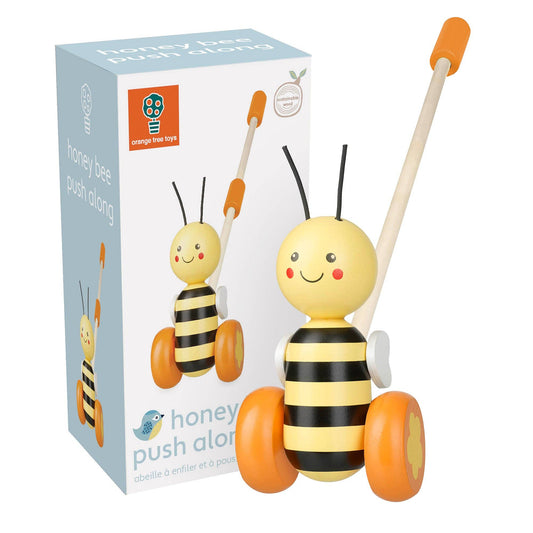 Boxed Wooden Push Along Honey Bee
