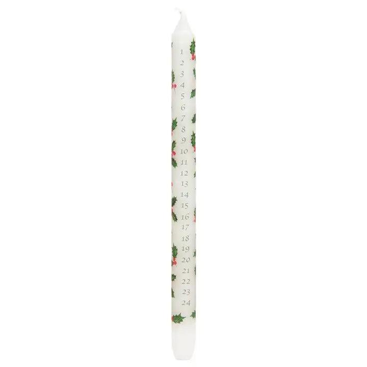Holly Christmas Advent Candles
