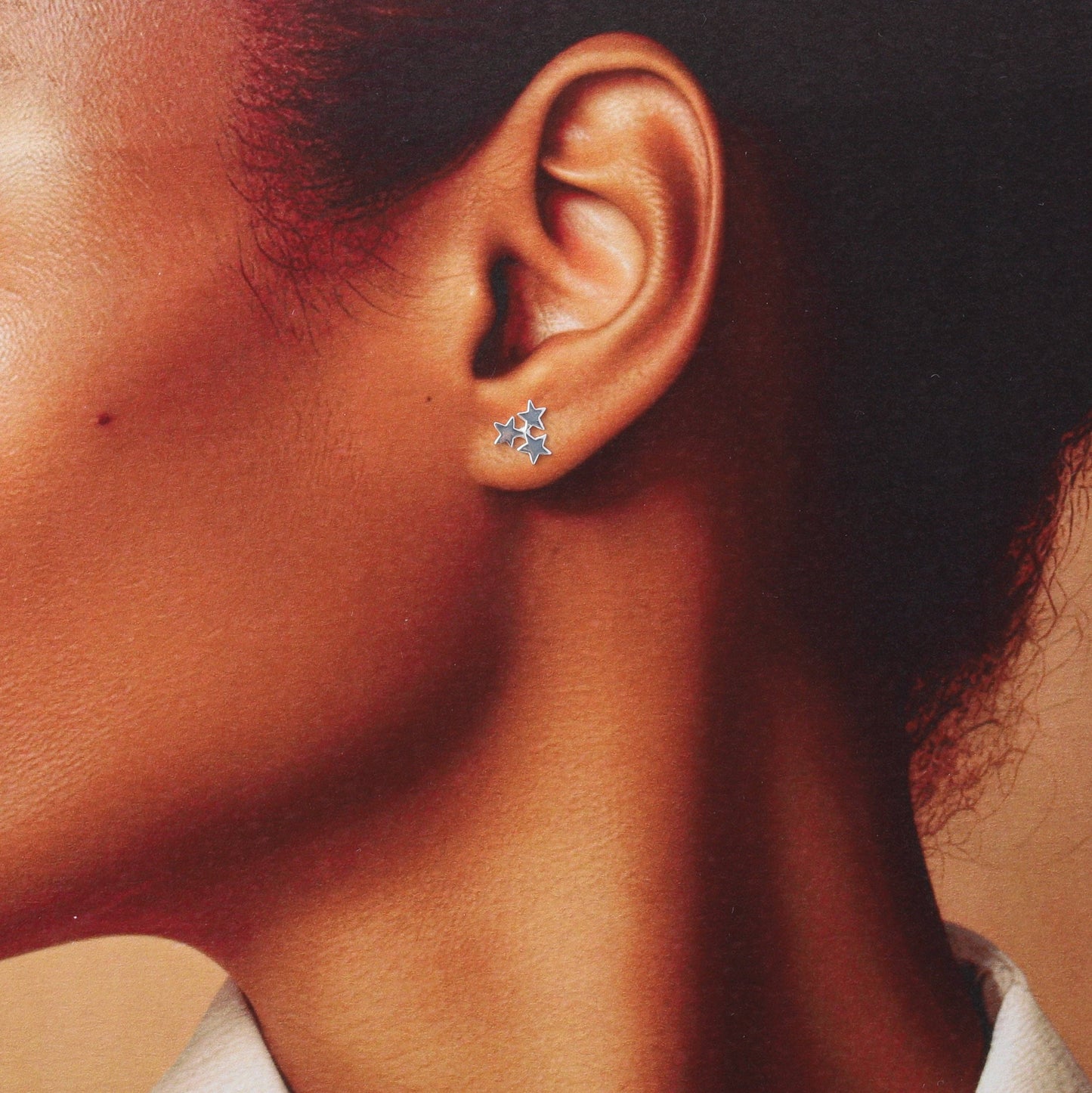 THE STARS OF THE EARTH Silver Cluster Earrings