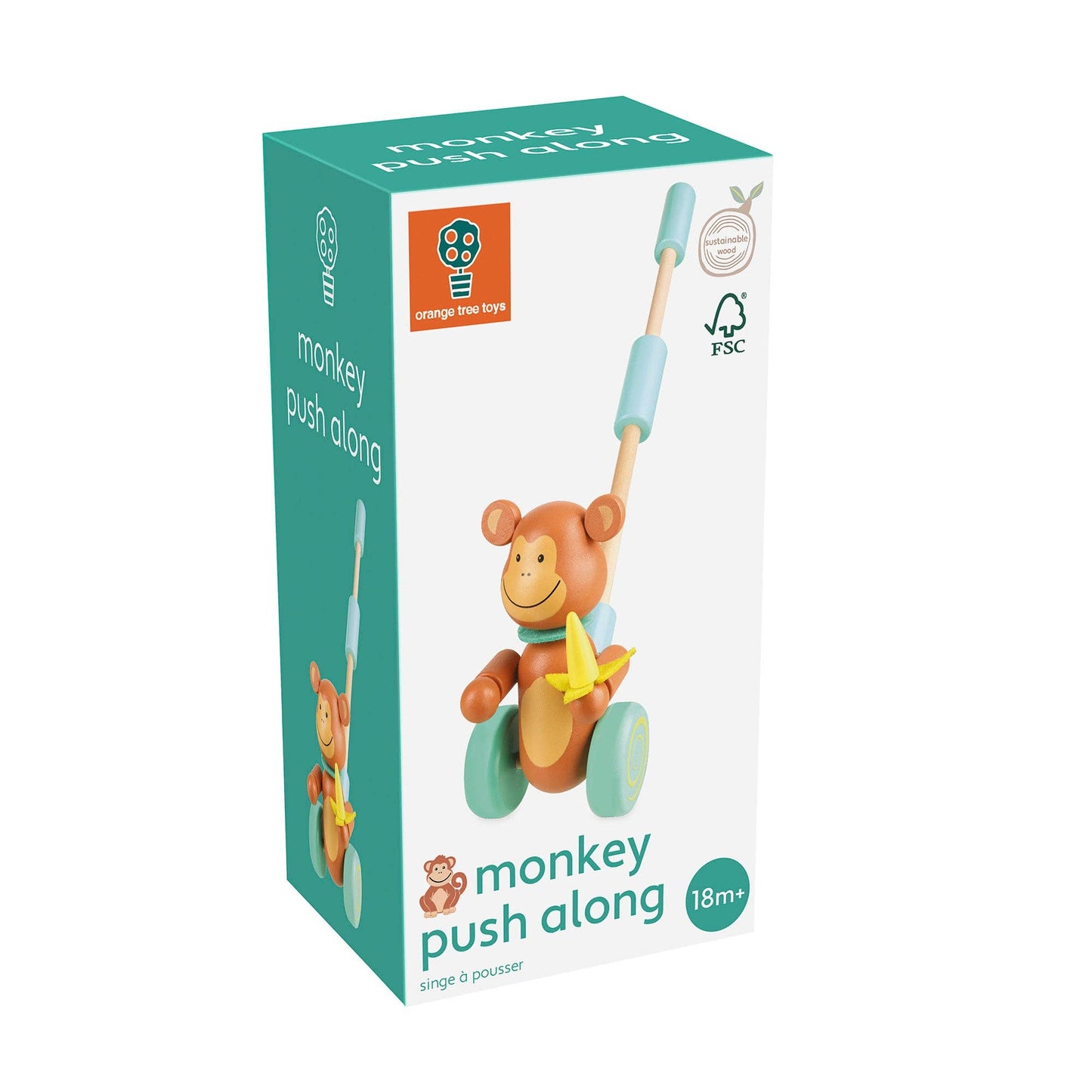 NEW Monkey Boxed Push Along