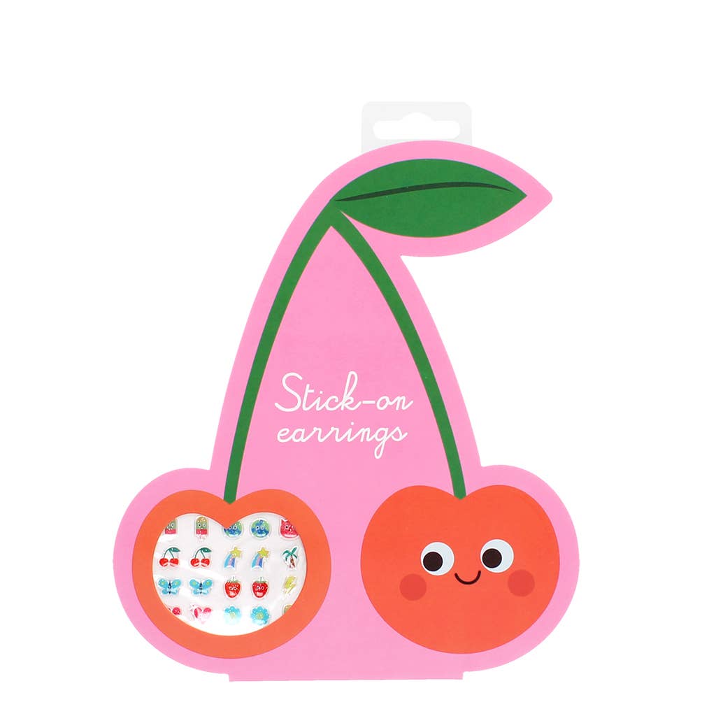 Stick on earrings (40 pairs) - Cherry