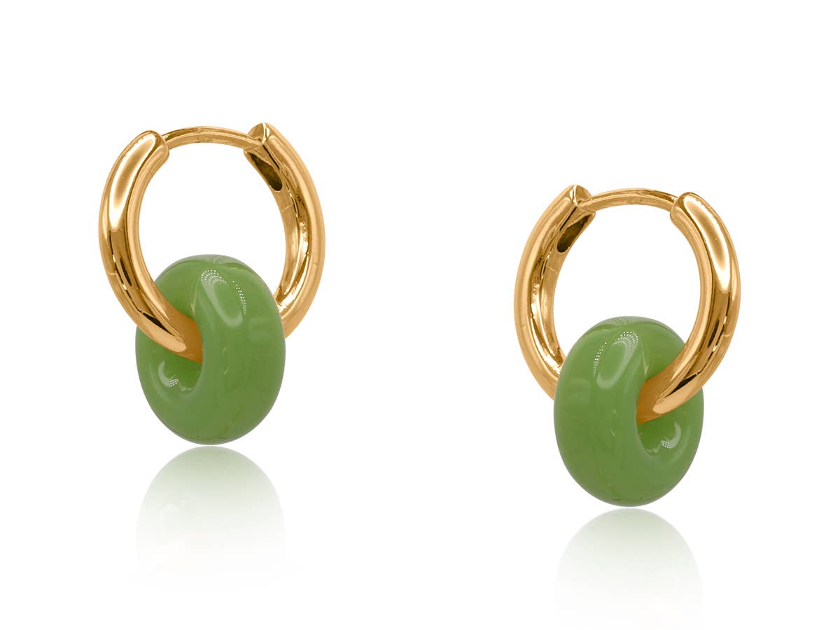 MATHILDA TWO TONE HOOP EARRINGS: BLUE