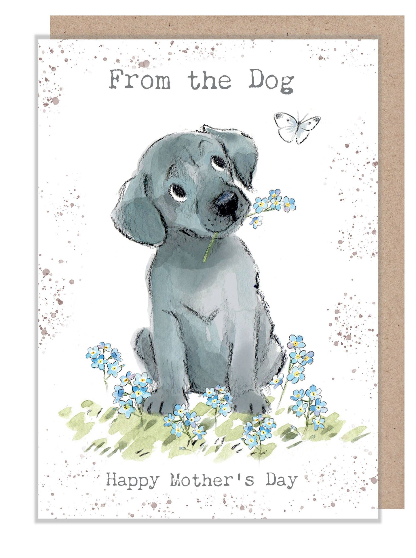 From the Dog - Mothers Day card - Grey Dog - ABMD09