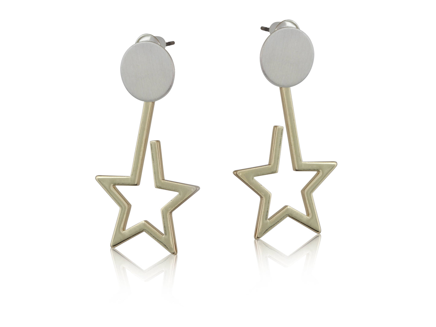 Ivy Two Tone Star Earrings: GOLD
