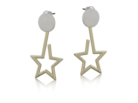 Ivy Two Tone Star Earrings: GOLD