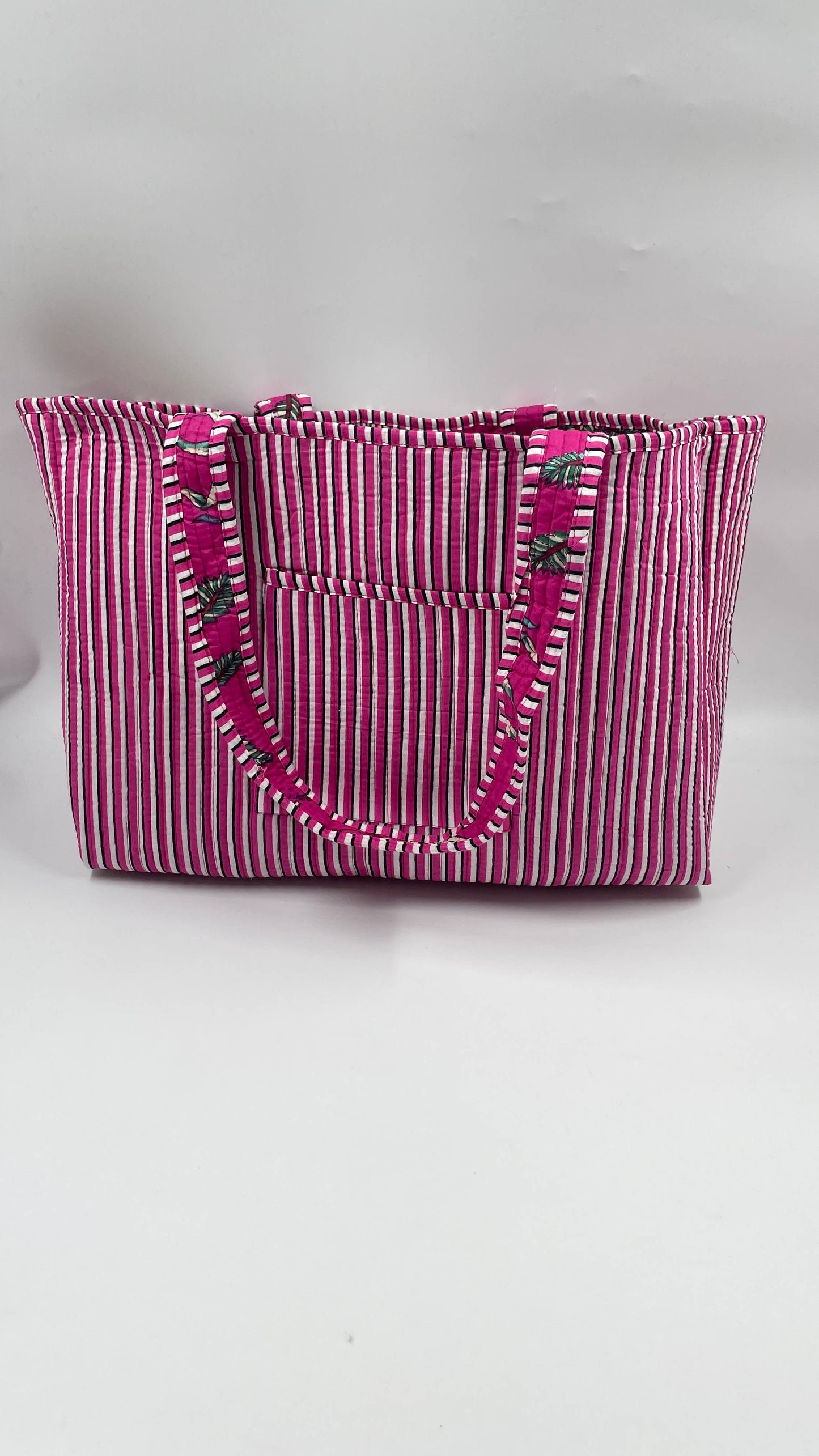 100% Cotton Kantha Quilted Boho Reversible Animal Tote Bag