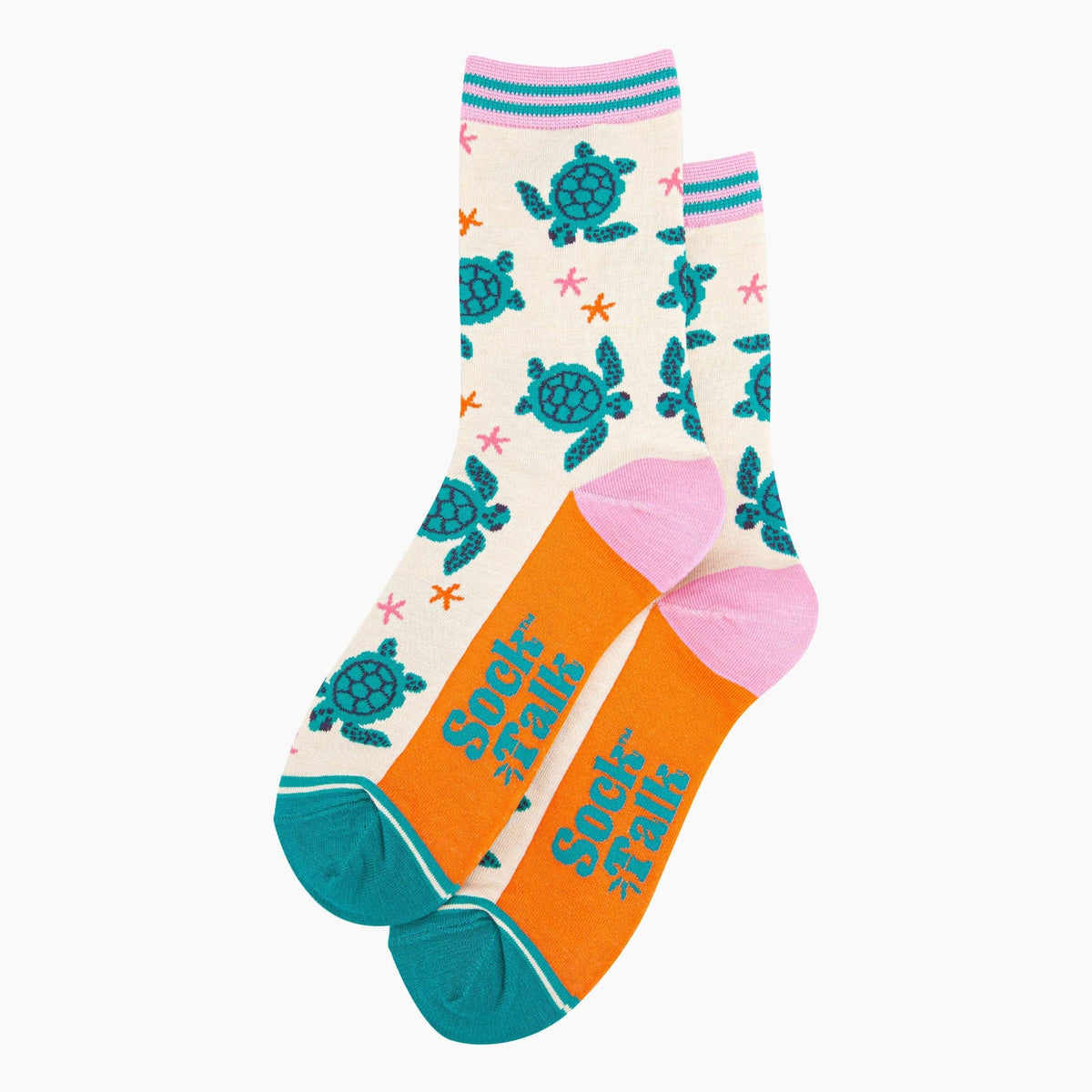 Sea Turtle Bamboo Socks in Cream: UK 3-7 | EU 36-40 | US 5-9