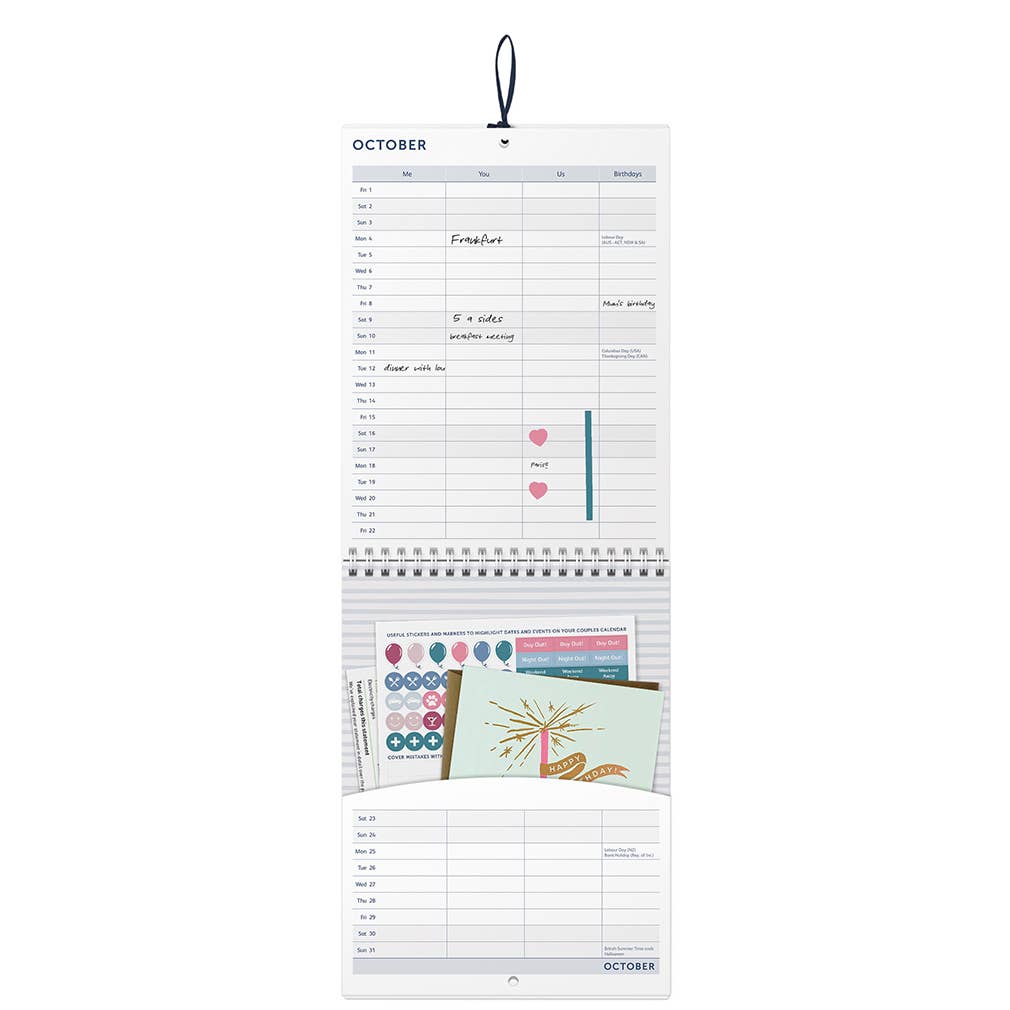 Couples Calendar 2027 Teal Floral - Busy B