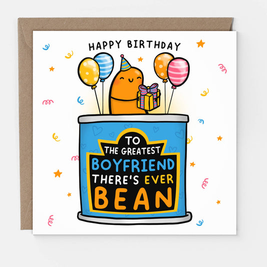Greatest Boyfriend Ever Bean - Funny Birthday Card for Him