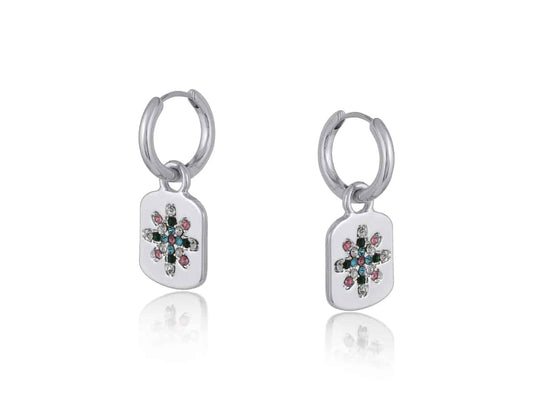 Estelle Star Charm Huggie Earrings - Silver