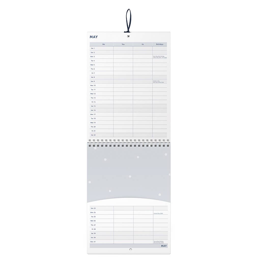 Couples Calendar 2027 Teal Floral - Busy B