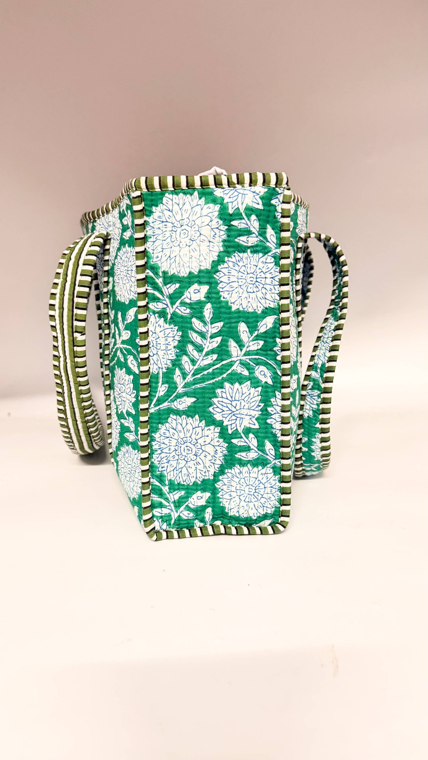 100% Cotton Kantha Quilted Boho Reversible (Small) Tote Bag
