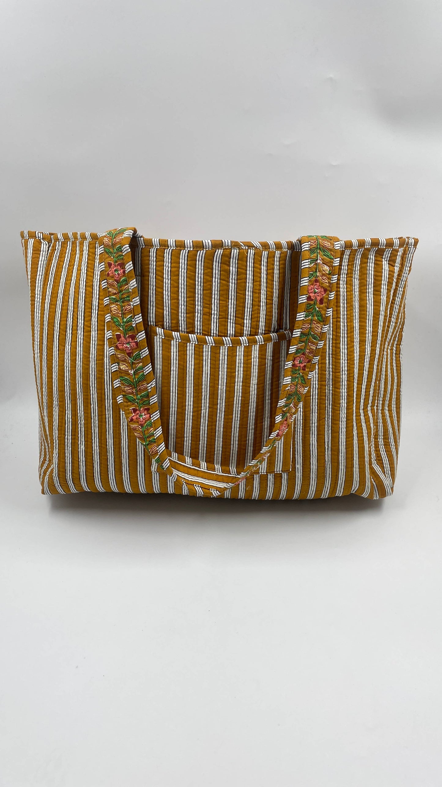 100% Cotton Kantha Quilted Boho Reversible (Small) Tote 