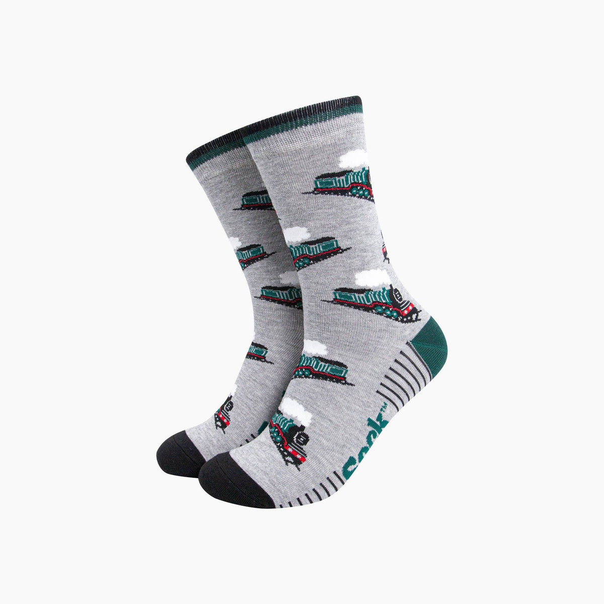 Steam Trains Bamboo Socks in Light Grey: UK 7-11 | EU 40.5 -46 | US 8-12