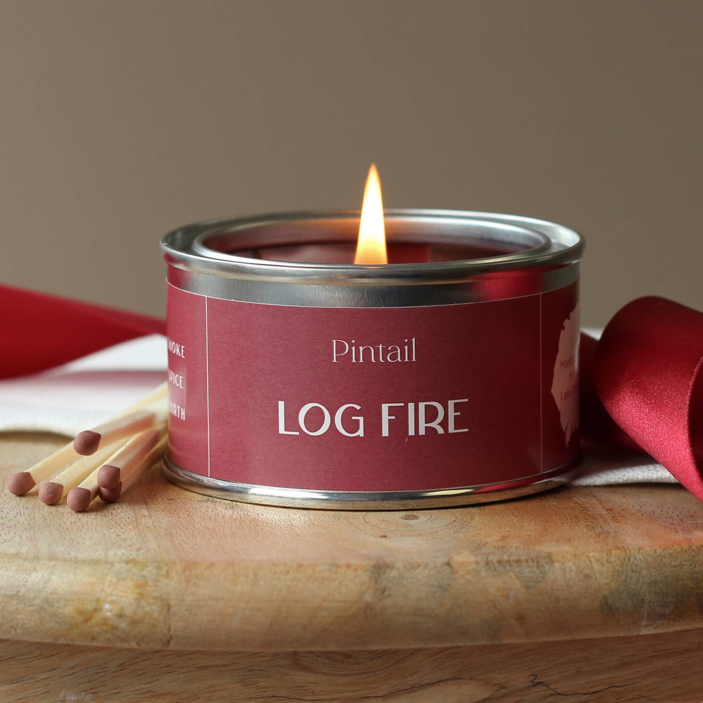 Log Fire Paint Pot Candle | Candles in Tins | Small Candles