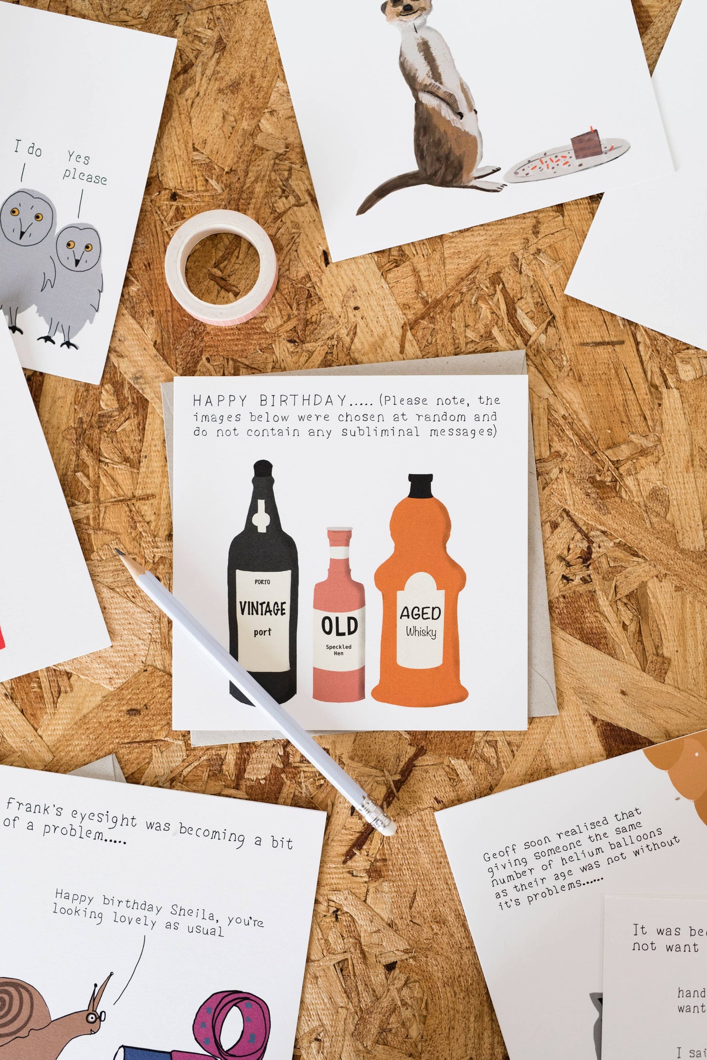 Old Bottles Birthday card