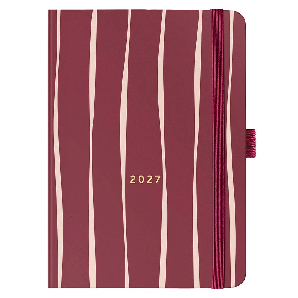 A6 Busy Life Diary 2027 Burgundy Stripe - Busy B