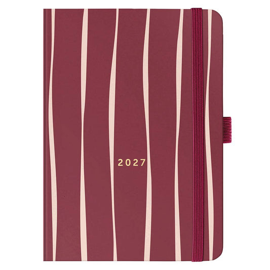 A6 Busy Life Diary 2027 Burgundy Stripe - Busy B