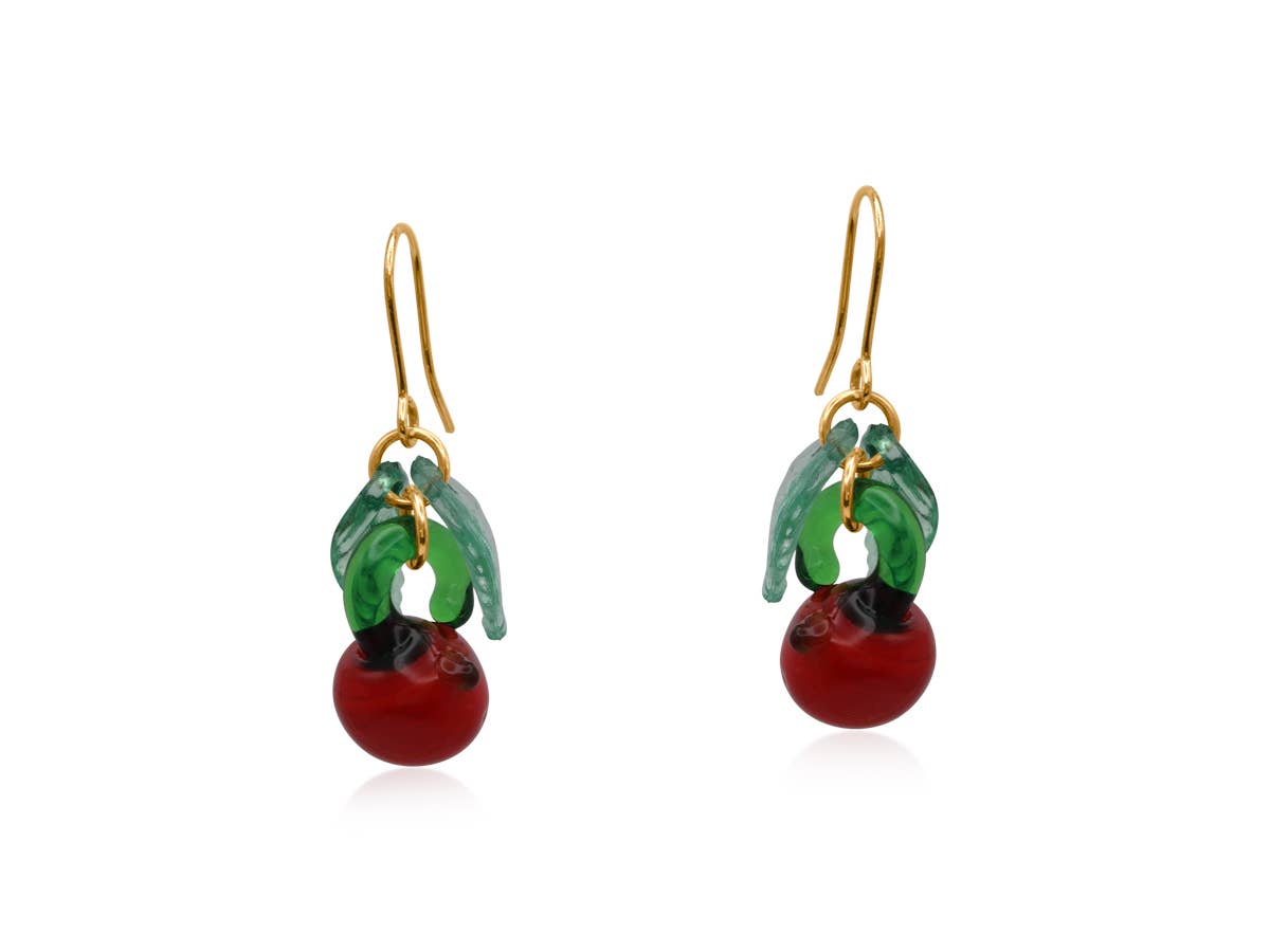 Tomato Tiny Drop Earrings