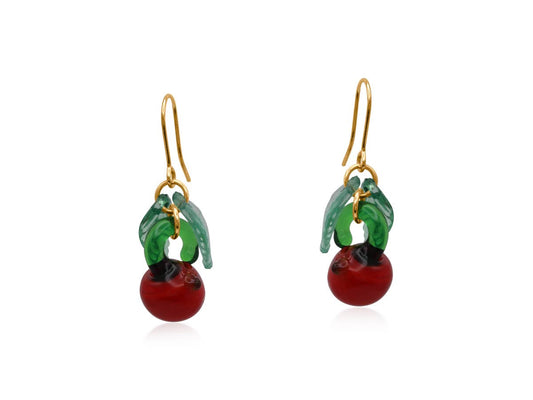 Tomato Tiny Drop Earrings