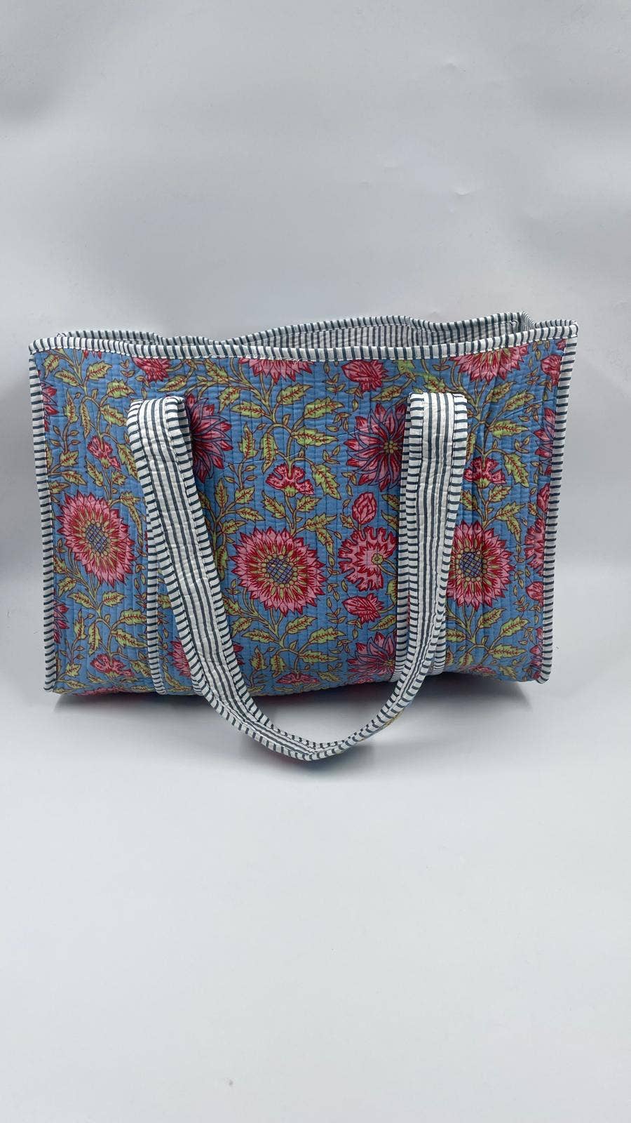100% Cotton Kantha Quilted Boho Reversible (Small) Tote Bag