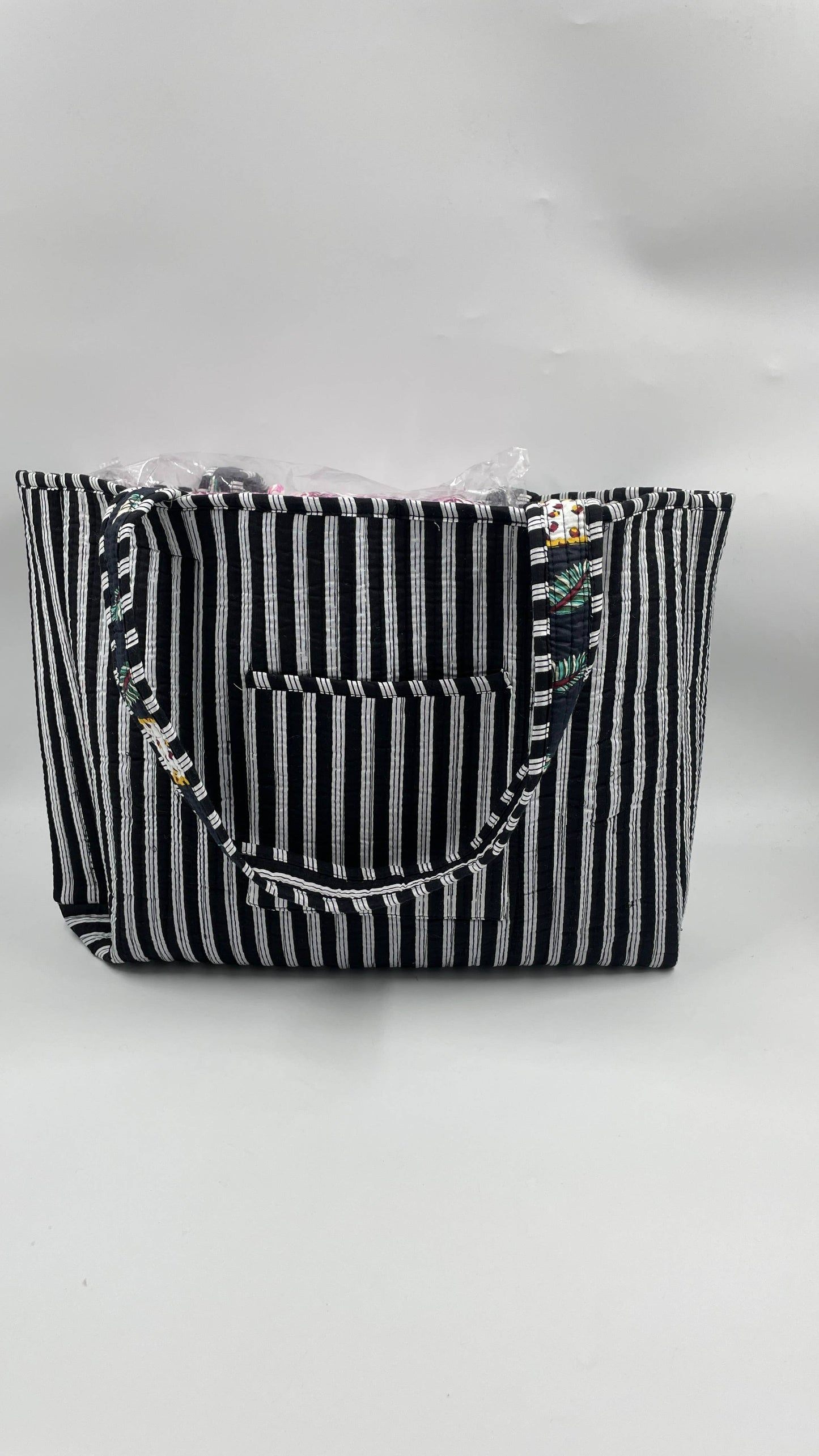 100% Cotton Kantha Quilted Boho Reversible (Small) Tote Bag