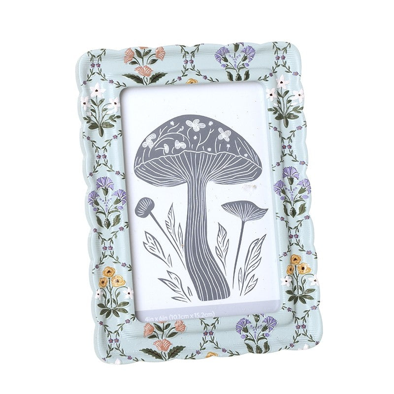Floral Green wood frame