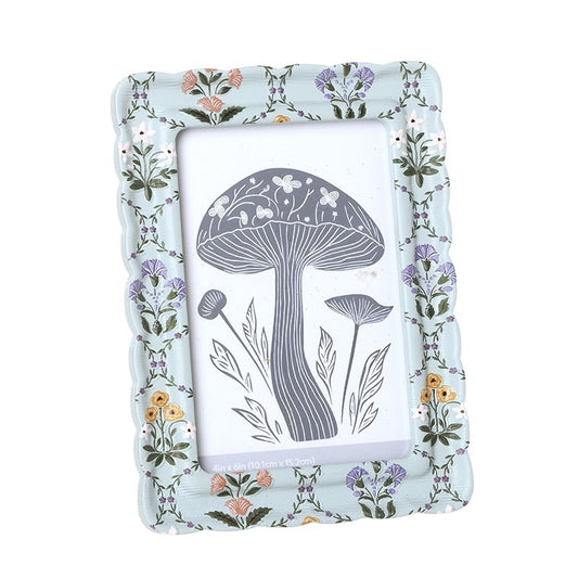 Floral Green wood frame