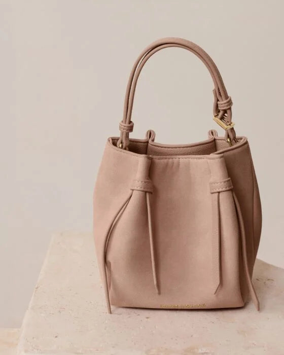 Sale- Celina Mini Suedette Bucket Bag - Faded Rose