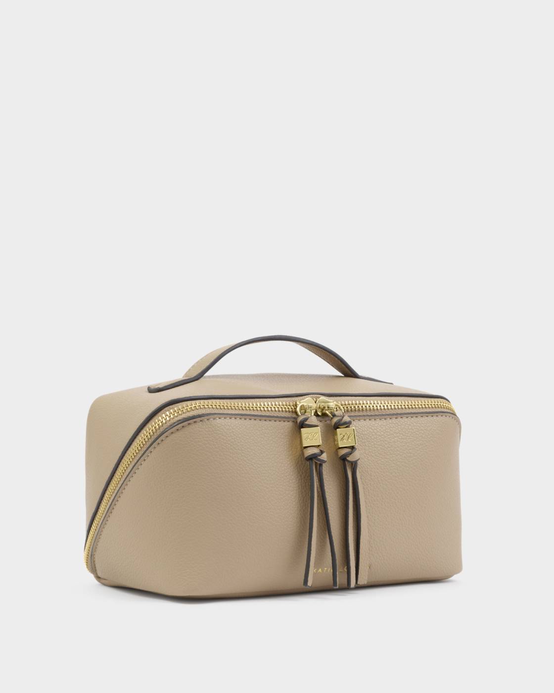 Soho Medium Makeup & Wash Bag Light Taupe with black trim