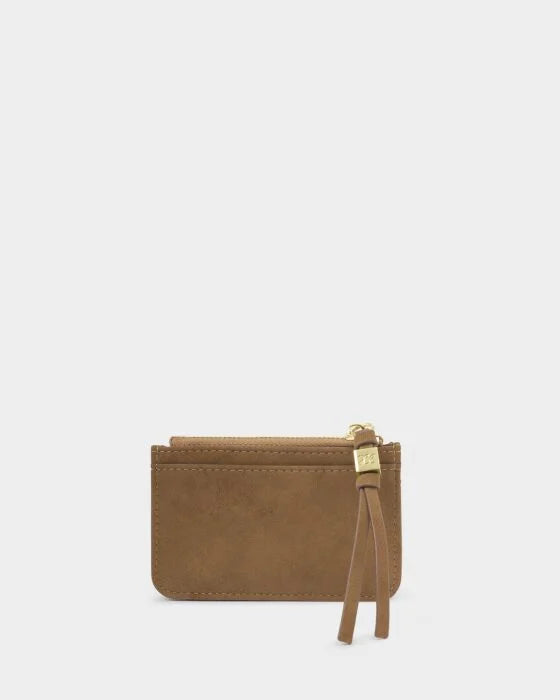 Gift Boxed Suedette Coin & Card Holder - Caramel