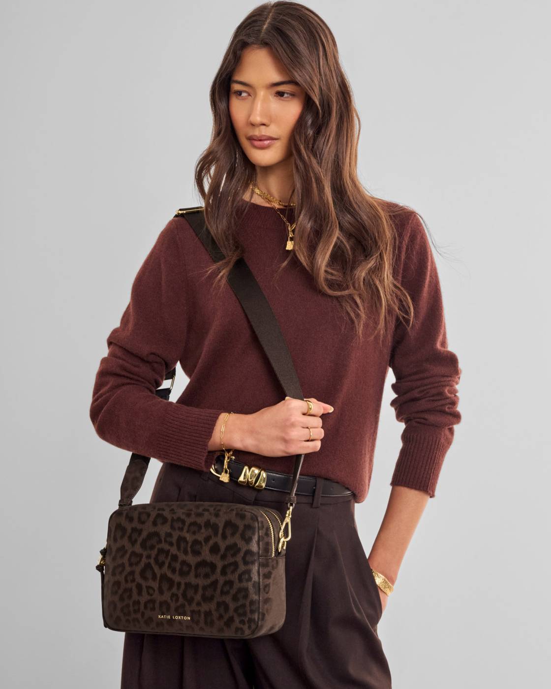 Katie loxton - Lottie large Chocolate Leopard Bag