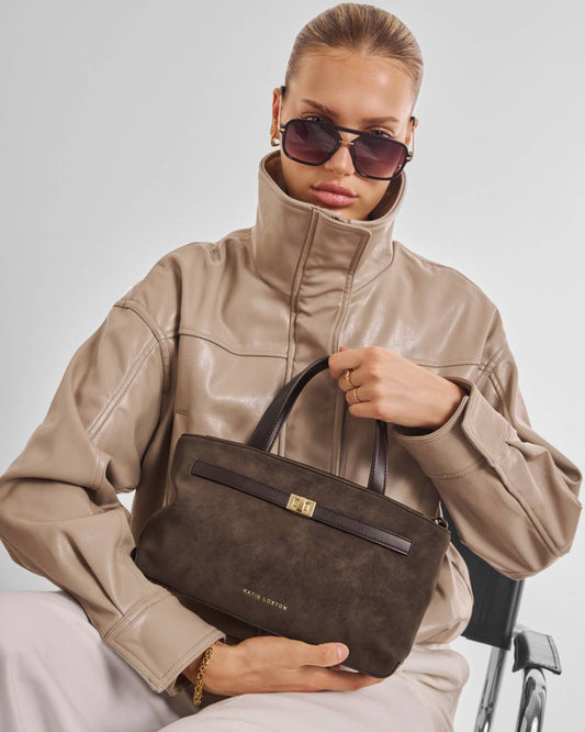 Katie loxton - Orin Top Handle Suedette Crossbody Chocolate