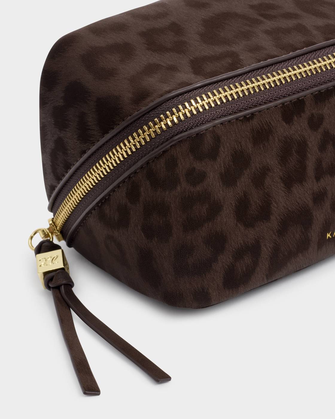 Fold out Mirror Make Up Bag Chocolate Leopard